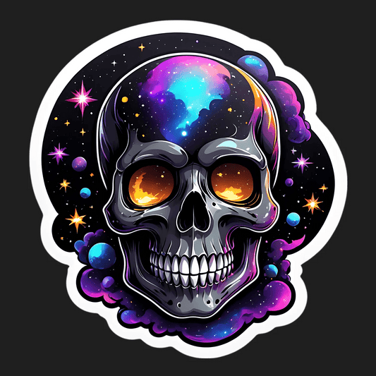 Galactic Skull Sticker - Cosmic UV Sticker - Heat Press Transfer