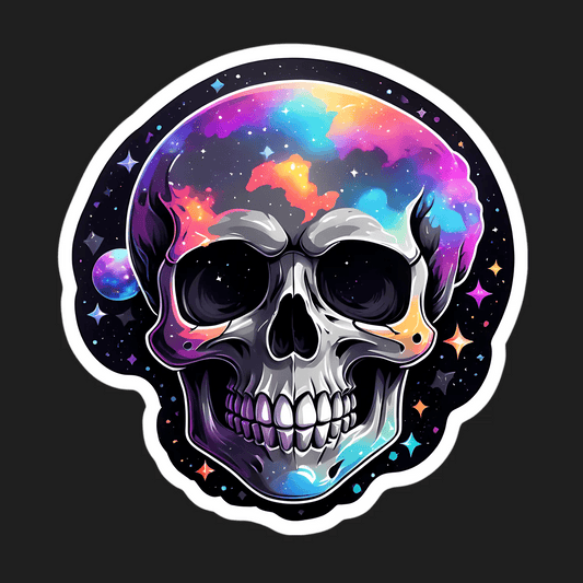 Galactic Skull Sticker - Cosmic Vibrance - Heat Press Transfer