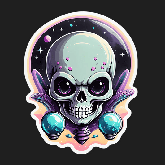 Galactic Skull Sticker - UV DTF - Heat Press Transfer