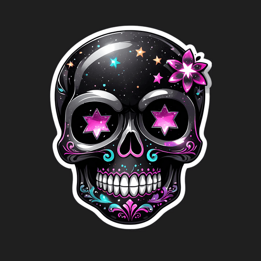 Galactic Sugar Skull - Sticker - Heat Press Transfer