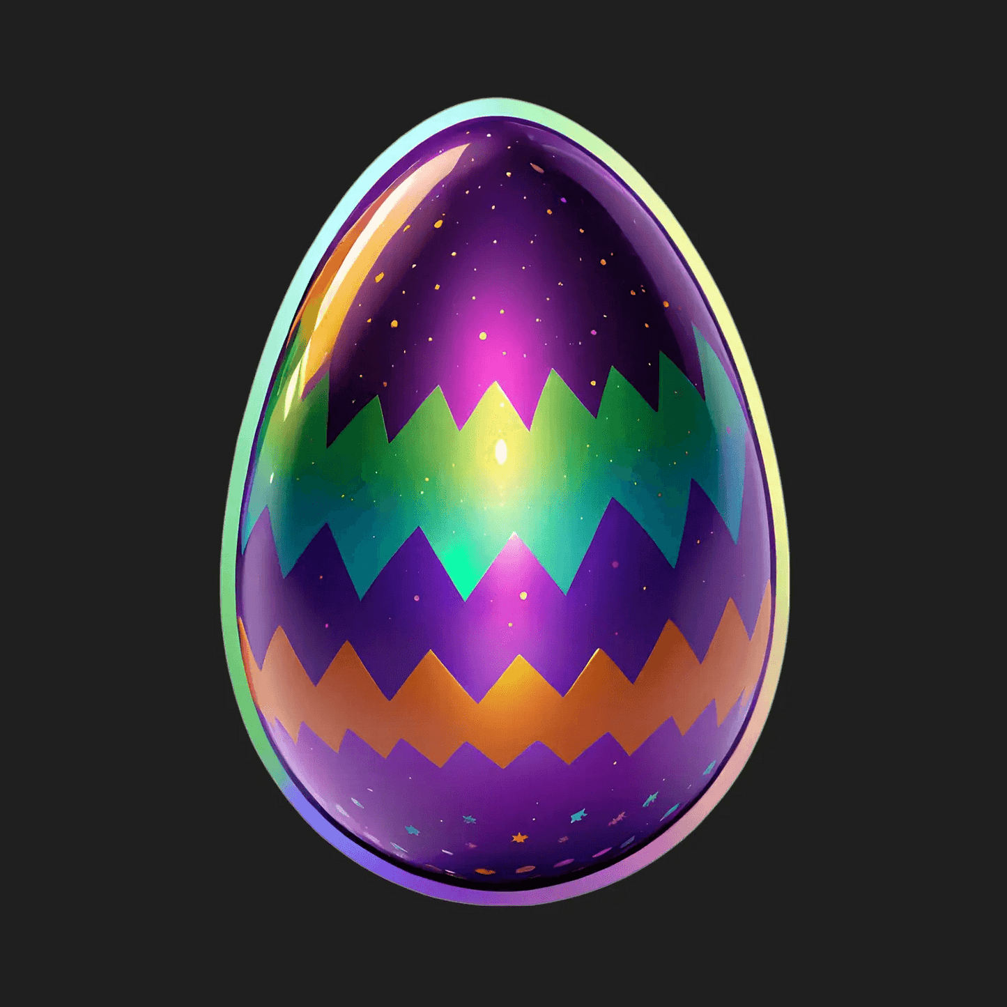 Galaxy Egg Sticker - Cosmic Vibrant Design - Heat Press Transfer