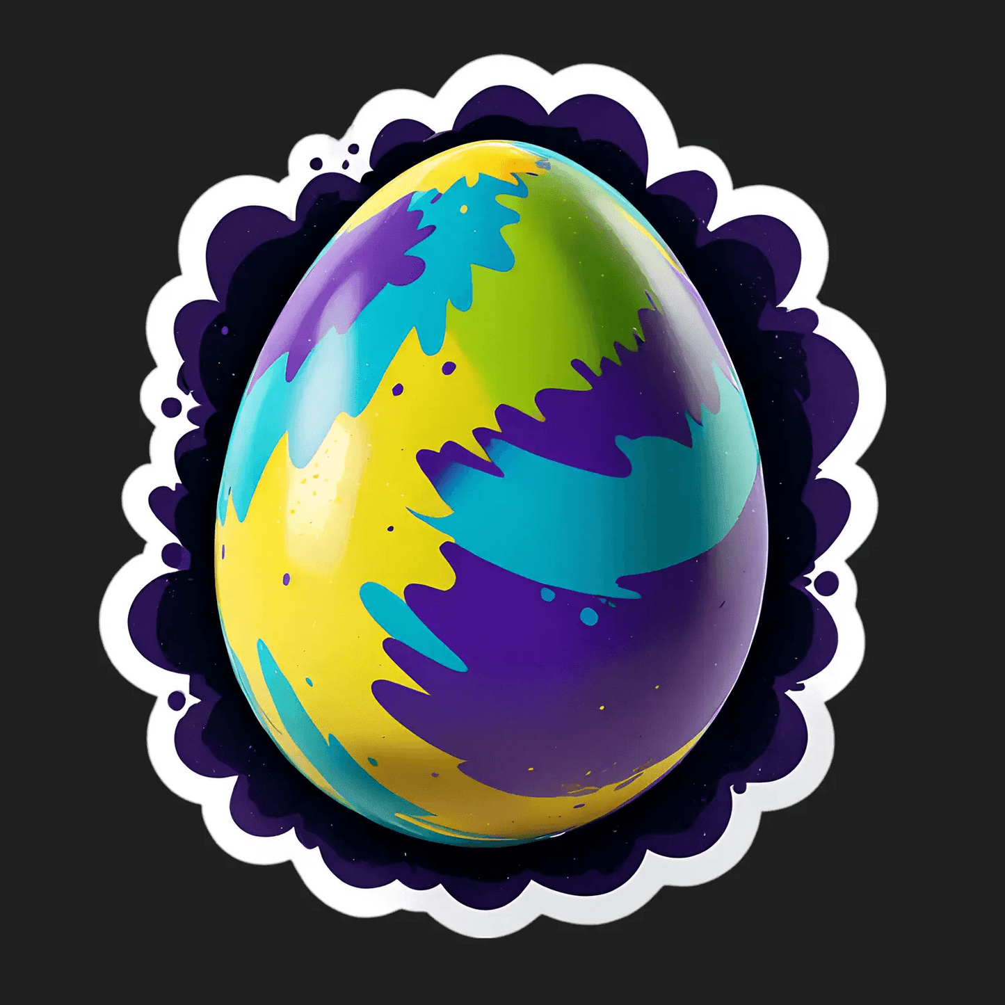 Galaxy Egg Sticker - Vibrant Space Colors - Heat Press Transfer