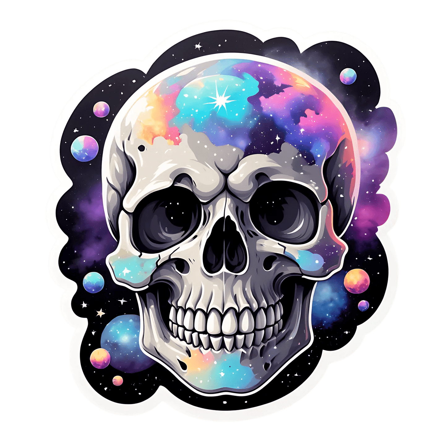 Galaxy Skull - Cosmic Sticker - Heat Press Transfer
