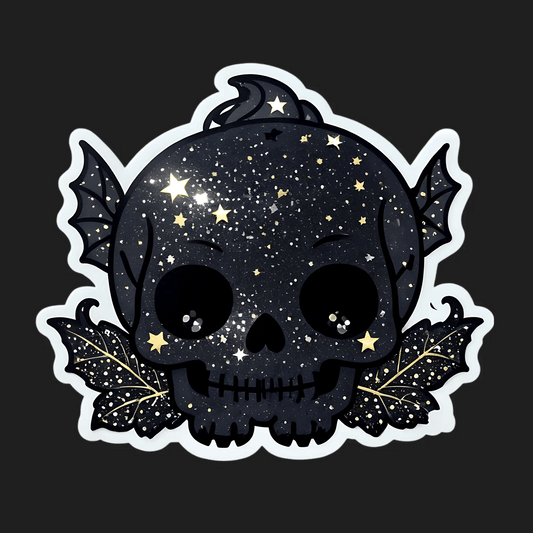 Galaxy Skull Sticker - Celestial Decor - Heat Press Transfer