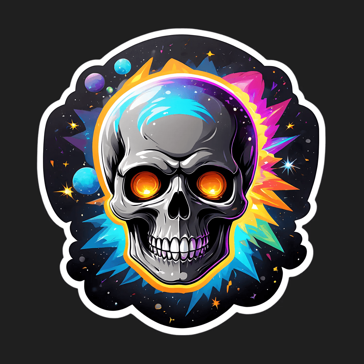 Galaxy Skull Sticker - Cosmic Design - Heat Press Transfer