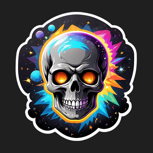 Galaxy Skull Sticker - Cosmic Design - Heat Press Transfer