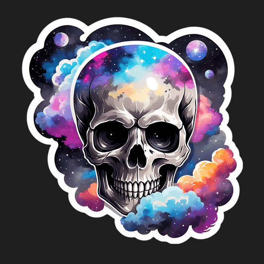 Galaxy Skull Sticker - Cosmic UV Art - Heat Press Transfer