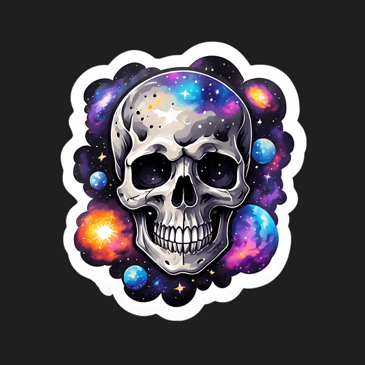 Galaxy Skull Sticker - Cosmic UV Decal - Heat Press Transfer