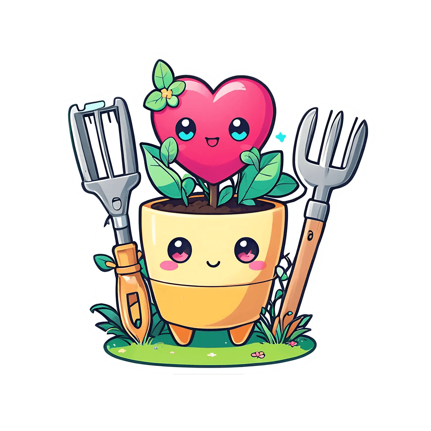Garden Heart - Cute Sticker - Heat Press Transfer