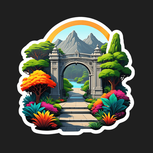 Garden Gateway - Colorful Sticker - Heat Press Transfer