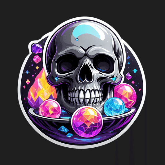 Gemstone Skull - UV DTF Sticker - Heat Press Transfer