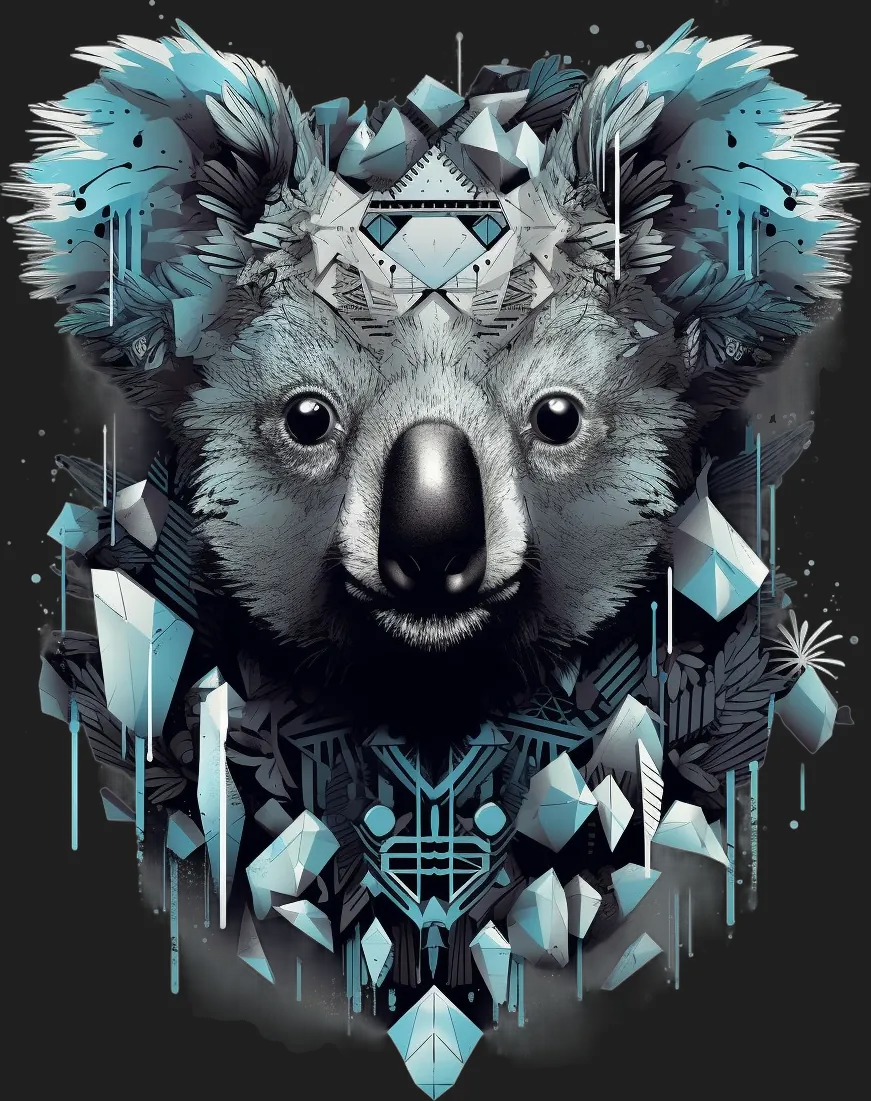Geometric Koala - DTF Ready to Press - Heat Press Transfer