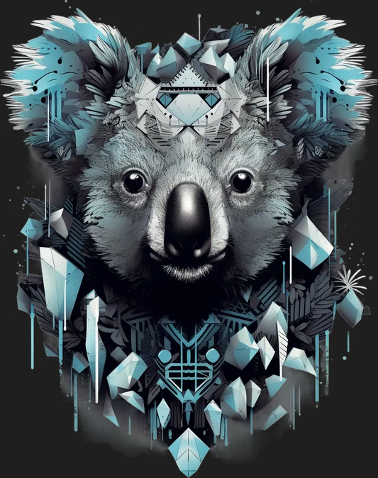 Geometric Koala - DTF Ready to Press - Heat Press Transfer