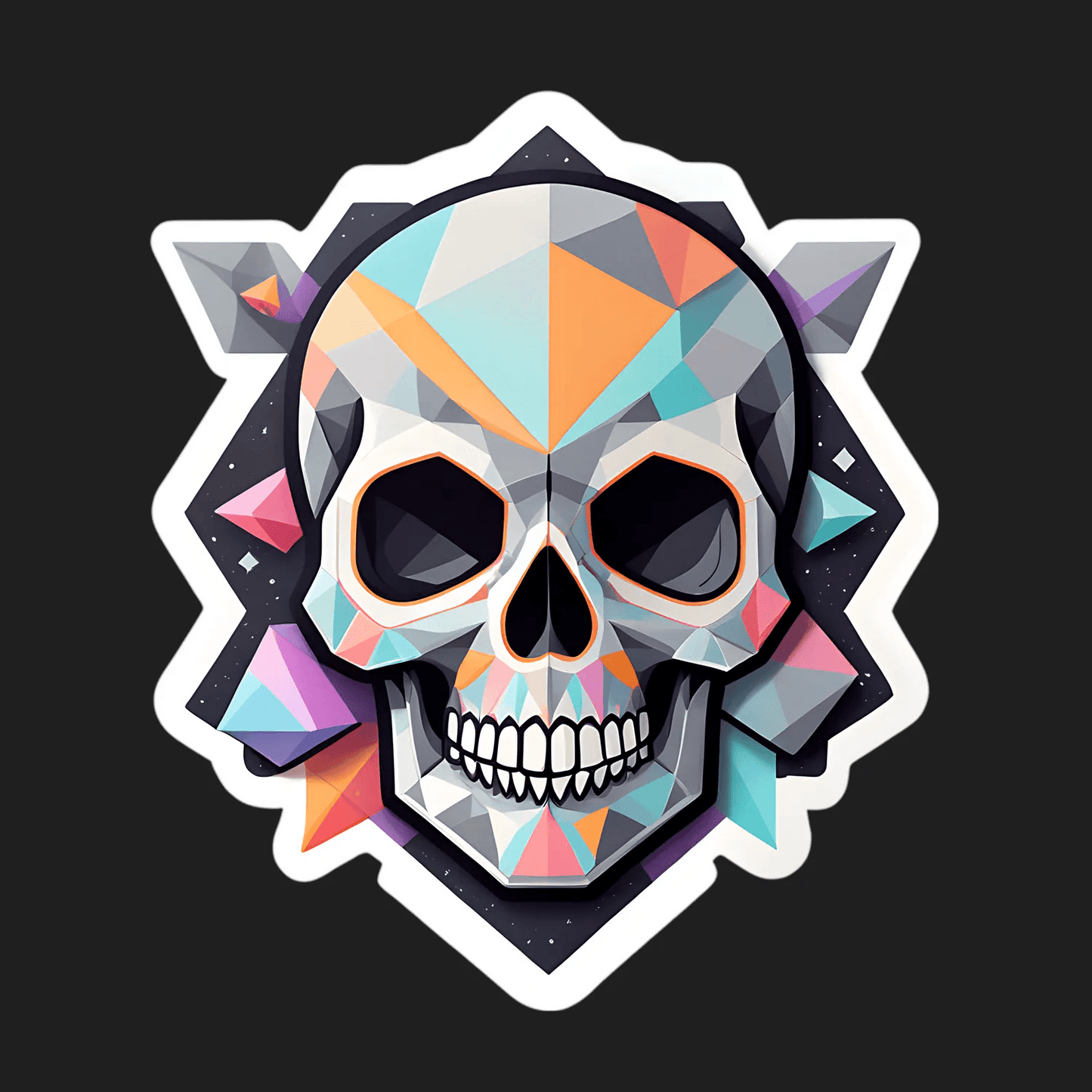 Geometric Skull - UV DTF Sticker - Heat Press Transfer