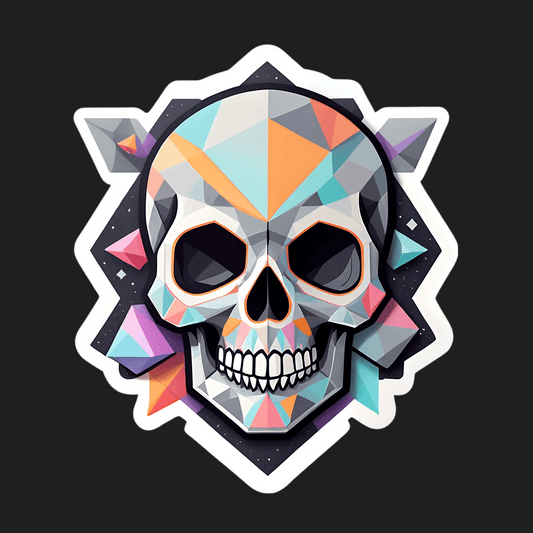 Geometric Skull - UV DTF Sticker - Heat Press Transfer