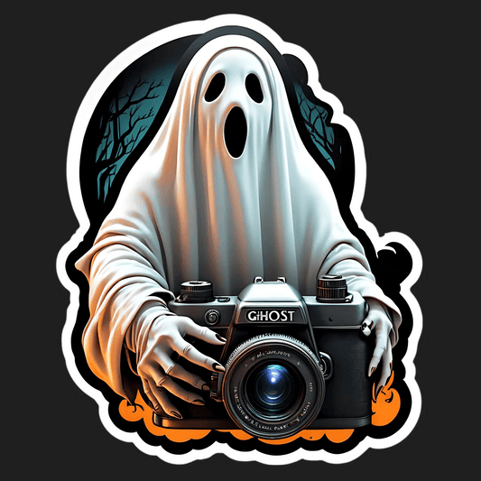Ghost Camera - Halloween Sticker - Heat Press Transfer
