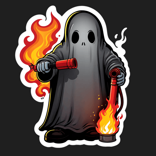 Ghost Firefighter Sticker - UV DTF Design - Heat Press Transfer