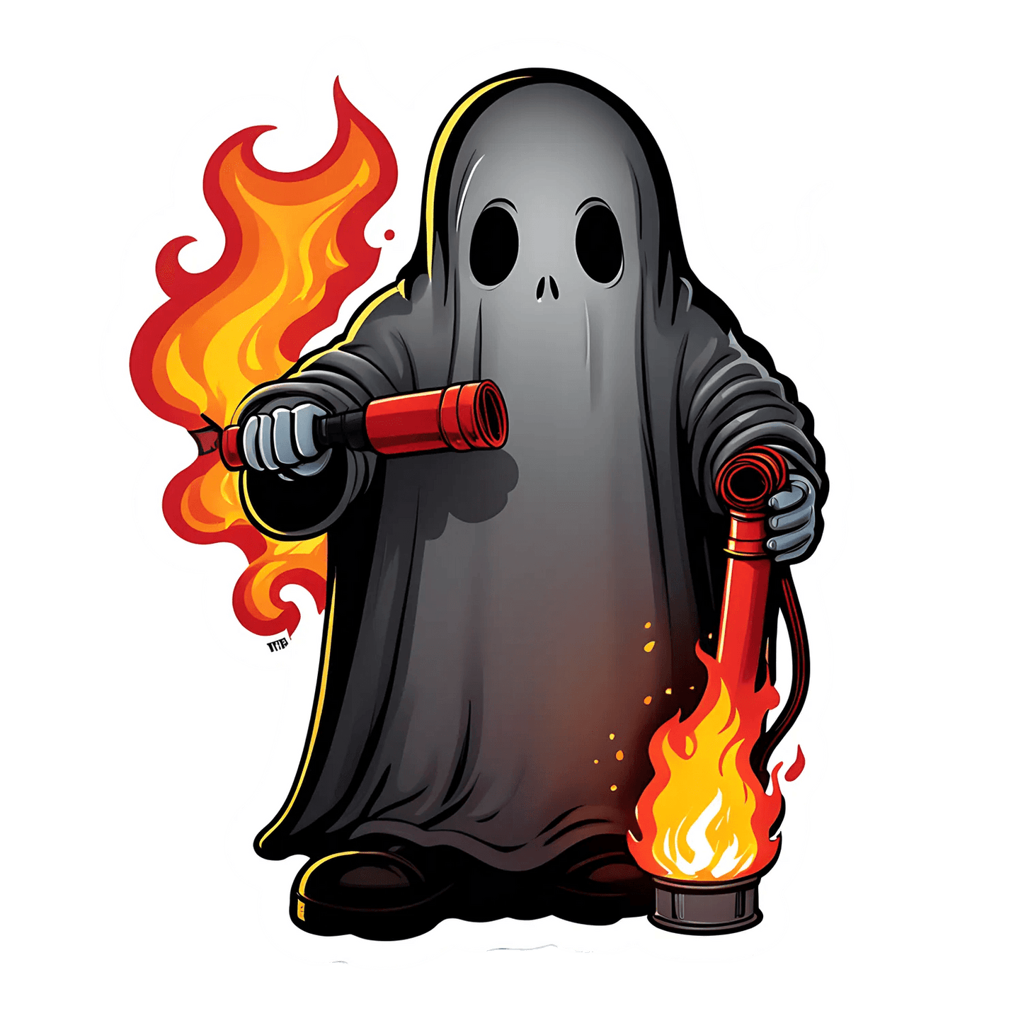 Ghost Firefighter Sticker - UV DTF Design - Heat Press Transfer