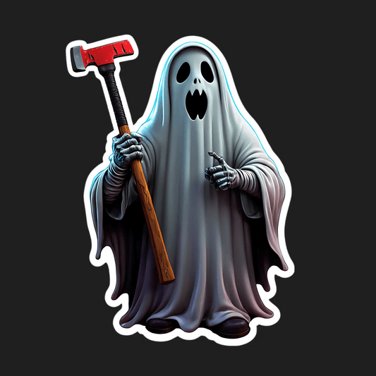 Ghost Hammer - Spooky Sticker - Heat Press Transfer
