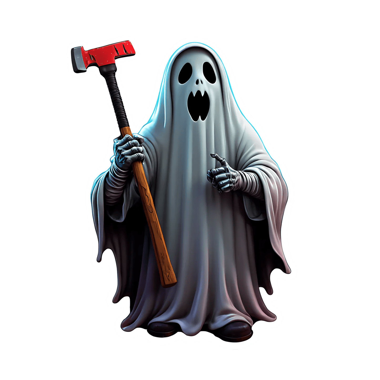Ghost Hammer - Spooky Sticker - Heat Press Transfer