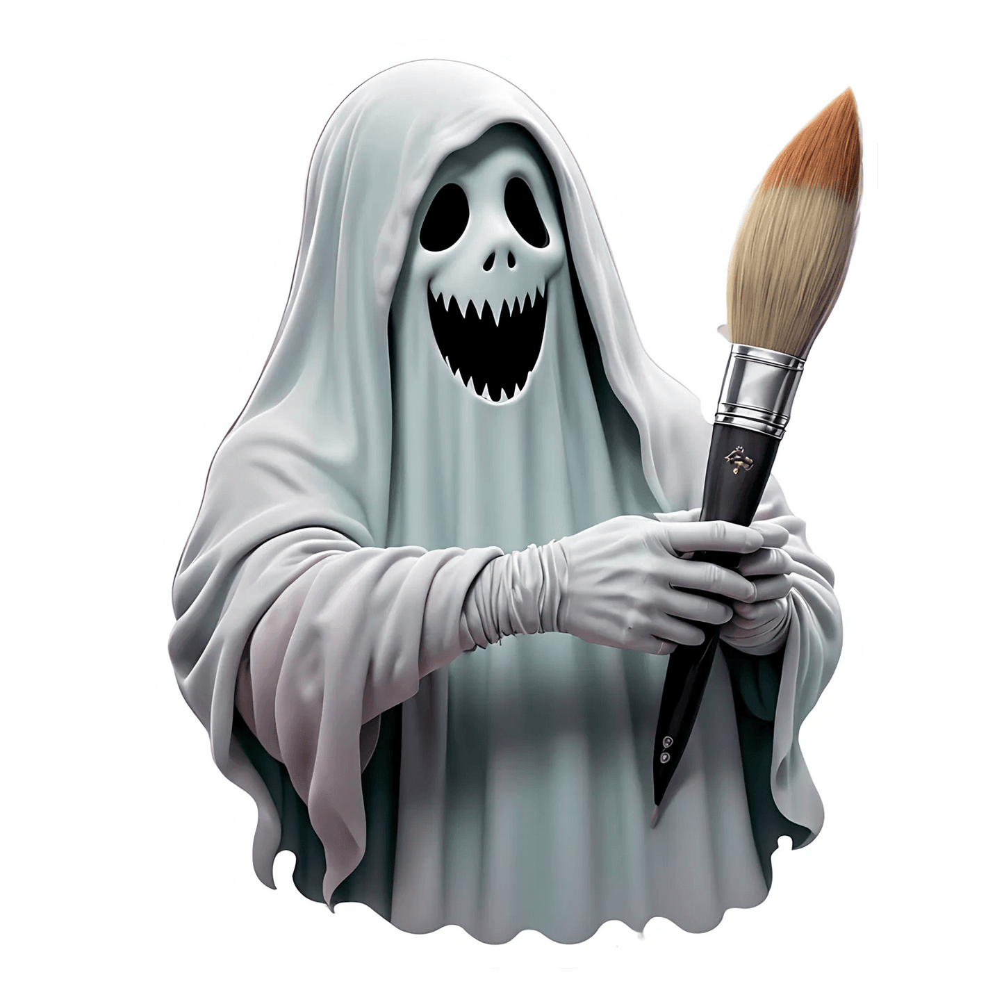Ghostly Brush - Halloween Sticker - Heat Press Transfer