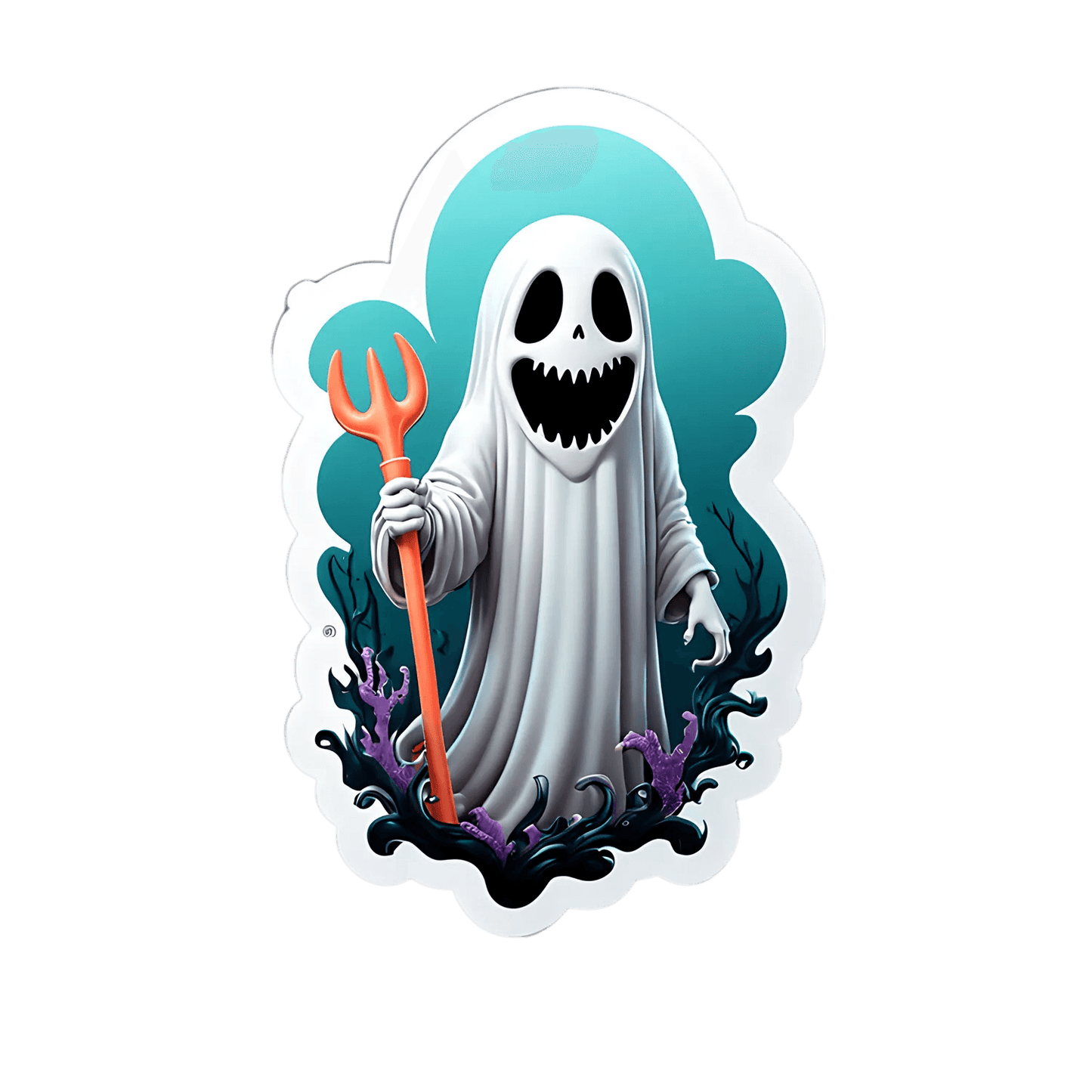 Ghostly Reaper - Unique Sticker - Heat Press Transfer