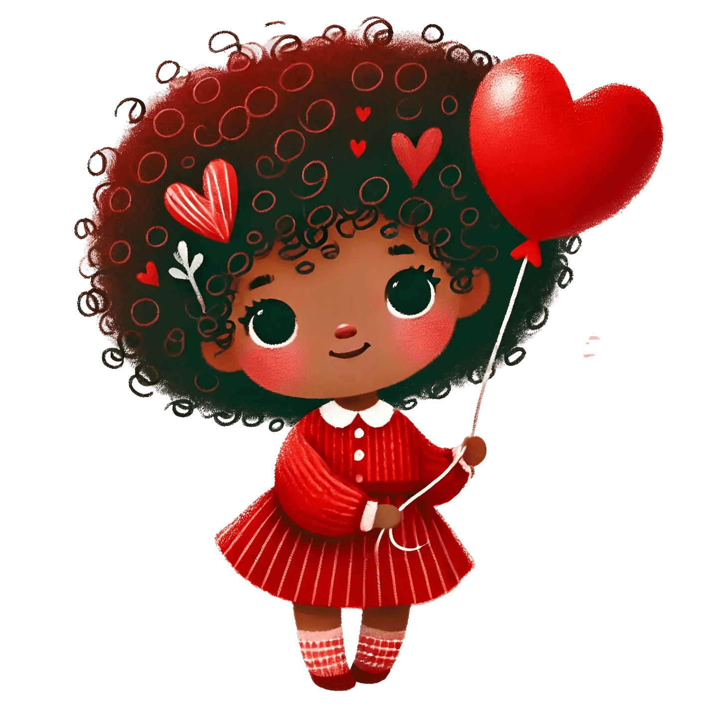 Girl Holding A Red Balloon Design | DTF Center - Heat Press Transfer