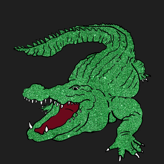 Glitter Crocodile - DTF Ready to Press - Heat Press Transfer