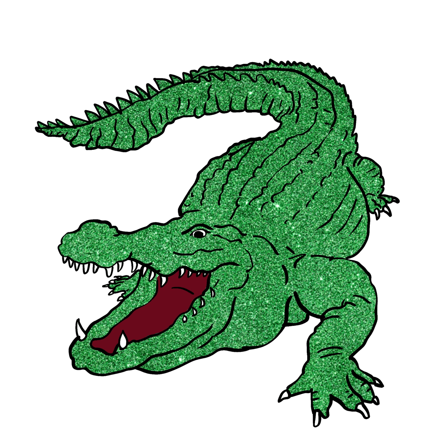 Glitter Crocodile - DTF Ready to Press - Heat Press Transfer