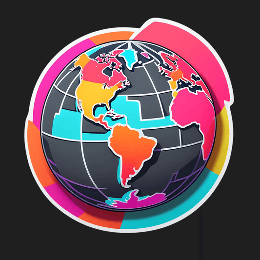 Global Map Colorful - Sticker - Heat Press Transfer