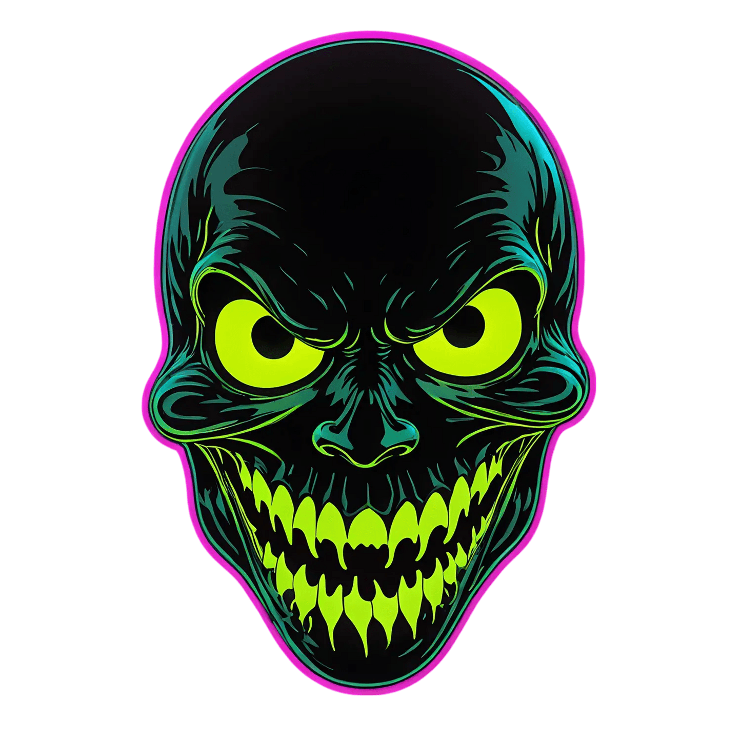 Glowing Demon Skull - Sticker - Heat Press Transfer