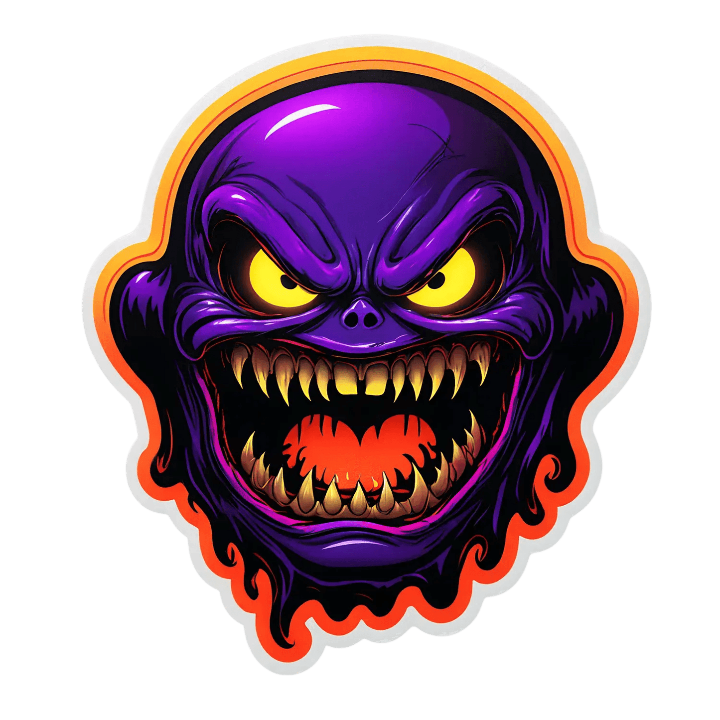 Glowing Evil Skull - UV DTF Sticker - Heat Press Transfer