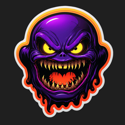 Glowing Evil Skull - UV DTF Sticker - Heat Press Transfer