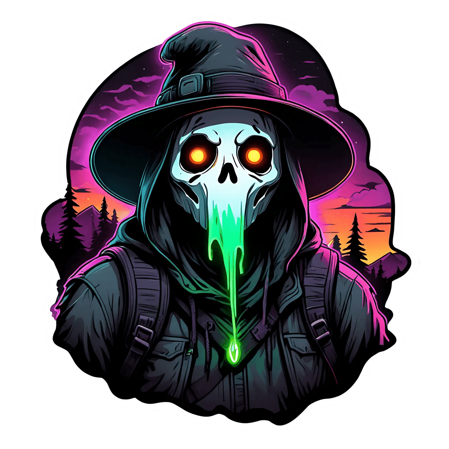 Glowing Reaper - UV DTF Sticker - Heat Press Transfer