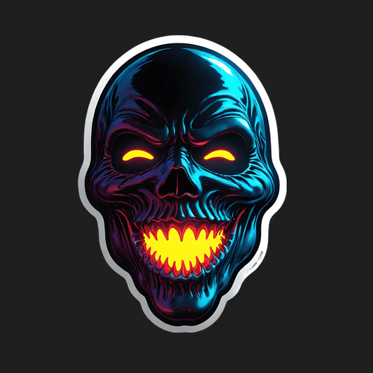 Glowing Skull Sticker - UV DTF - Heat Press Transfer