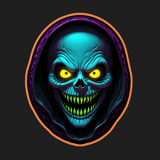Glowing Skull - UV DTF Sticker - Heat Press Transfer