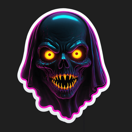 Glowing Skull - Glow-in-the-Dark Sticker - Heat Press Transfer