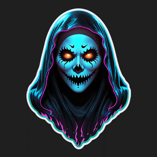 Glowing Skull - UV Sticker - Heat Press Transfer
