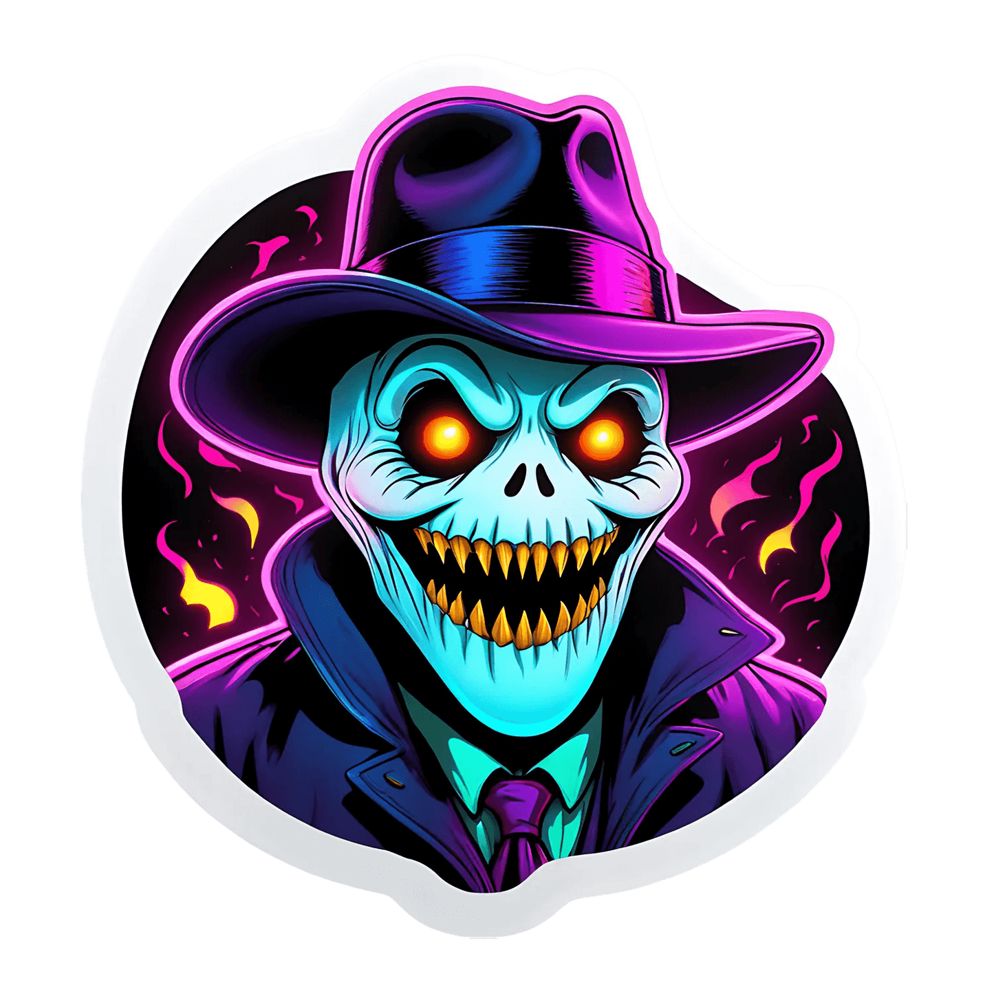 Glowing Skull Hat - Sticker - Heat Press Transfer