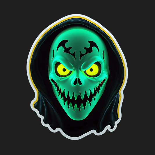 Glowing Skull Sticker - UV DTF - Heat Press Transfer