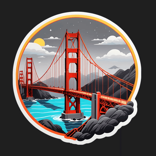 Golden Gate Bridge Sticker - UV DTF - Heat Press Transfer