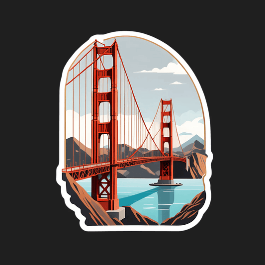 Golden Gate Bridge Sticker - Vibrant UV Design - Heat Press Transfer