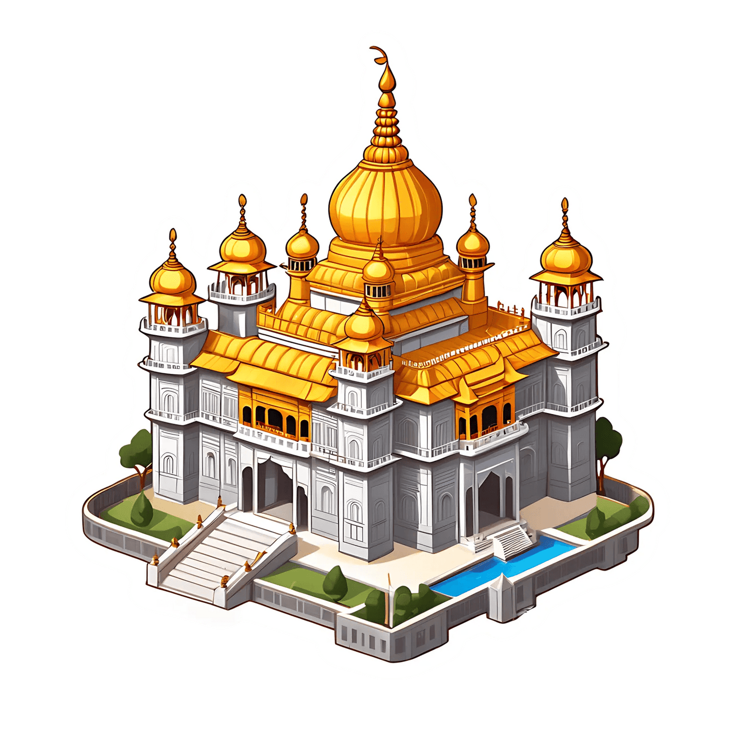 Golden Temple Illustration - Sticker - Heat Press Transfer
