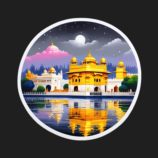 Golden Temple Night View - UV Sticker - Heat Press Transfer