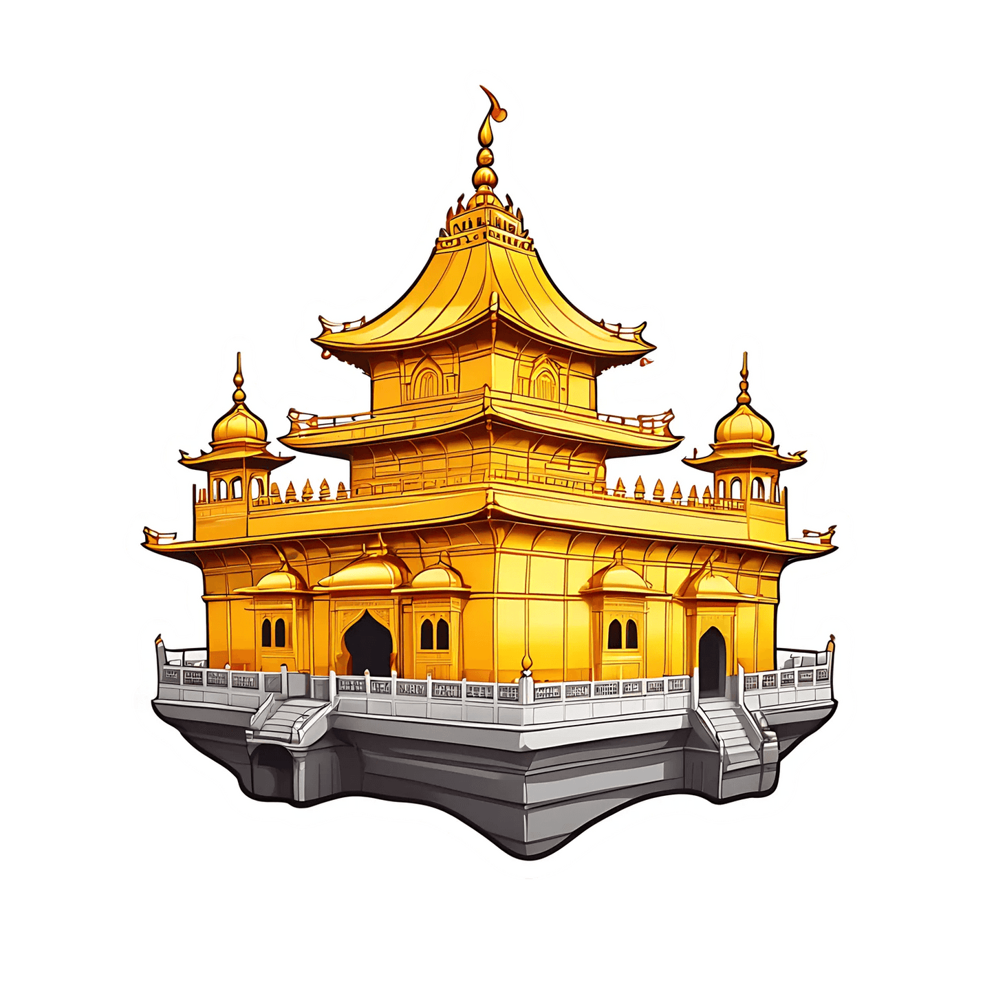 Golden Temple Sticker - UV Premium - Heat Press Transfer