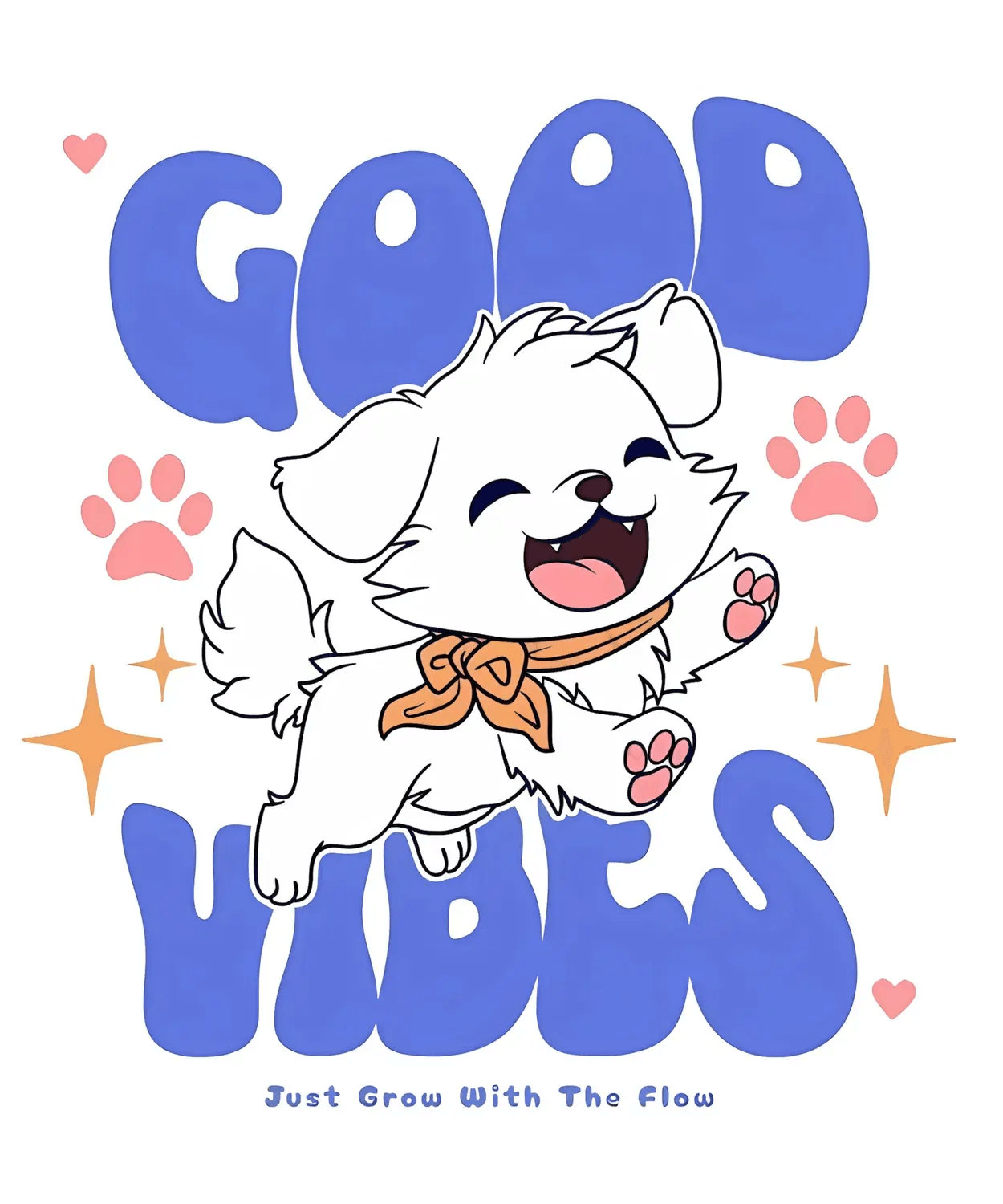 Good Vibes Puppy - DTF Ready to Press - Heat Press Transfer