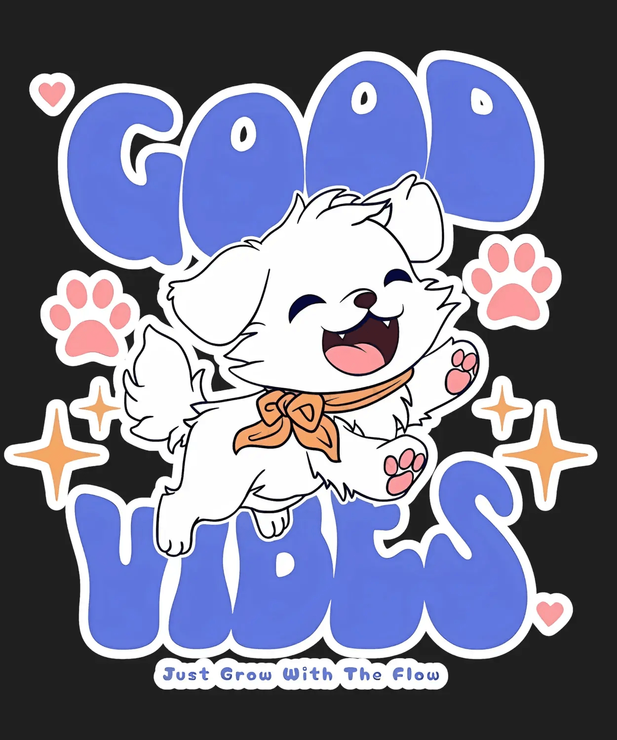 Good Vibes Puppy - DTF Ready to Press - Heat Press Transfer