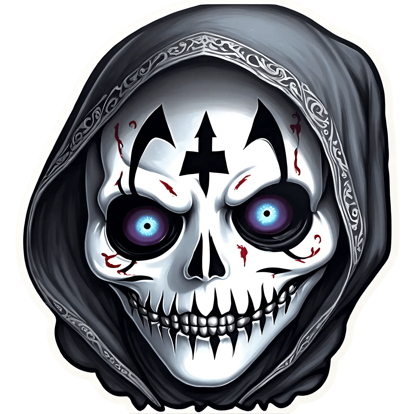 Gothic Skull Sticker - UV DTF - Heat Press Transfer