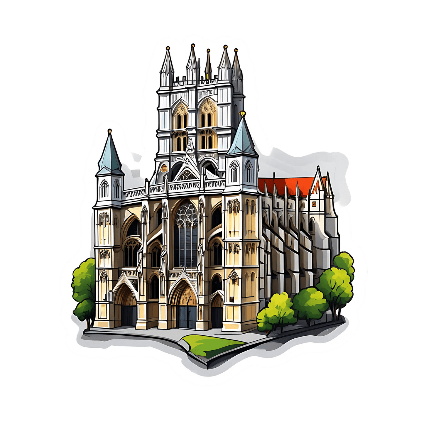 Gothic Cathedral Sticker - UV DTF Sticker - Heat Press Transfer