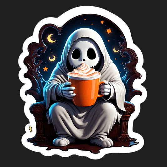 Gothic Ghost - Spooky Sticker - Heat Press Transfer